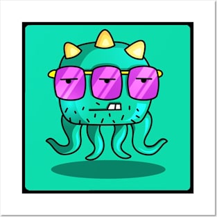 triple eye squid Posters and Art